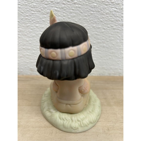 1991 Enesco Precious Moments "Lord Keep In Teepee Top Shape" Porcelain Figurine - Picture 3 of 12